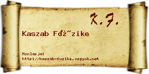 Kaszab Füzike névjegykártya